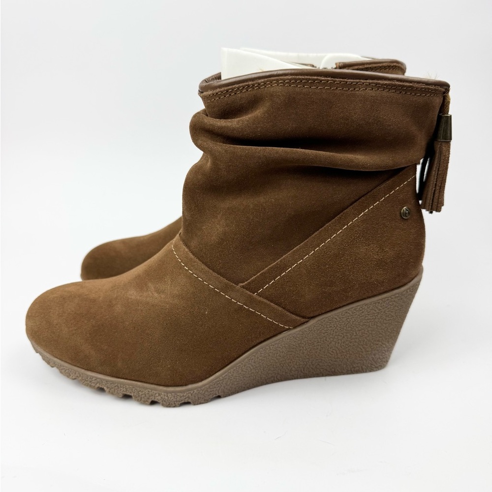 Sporto Tan Suede “Wind” Ankle Wedge Boots Sz 9 - Picture 3 of 6